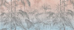 Obraz - Tropické rastliny na stene (120x50 cm)