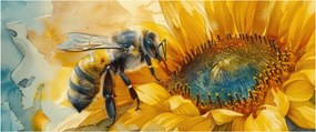 Obraz - Včielka, akvarel (120x50 cm)