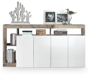 Komoda LENOR biela/hnedá