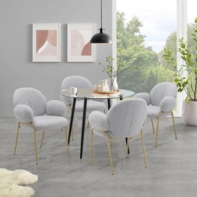 Svetlosivé čalúnené jedálenské kreslá v súprave s podrúčkami 2 ks Iwama – Støraa