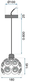 Toolight - Elegantná stropná lampa 1xE27 APP207, chrómová, OSW-00402