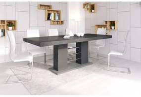 Luxusný rozkladací jedálenský stôl LINOSA 2 šedá vysoký lesk