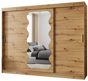 Šatníková skriňa 250 cm Spock (dub artisan). Akcia -20%. Vlastná spoľahlivá doprava až k Vám domov. 1126087