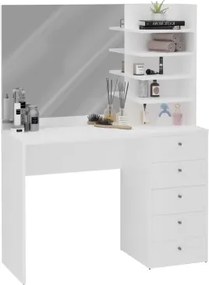 Kozmetický stolík so zrkadlom Marl,biely%