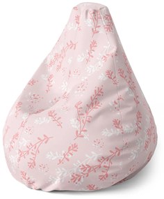 Sablio Sedací vak Pear Ružové rastliny - 70 x 95 x 15 cm