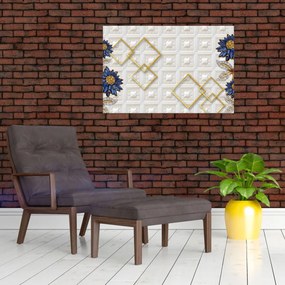 Obraz - Diamantové kvety (90x60 cm)