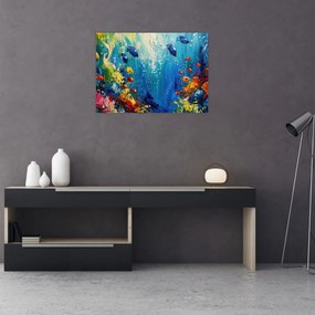 Sklenený obraz - Maľba podmorského sveta (70x50 cm)