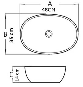 Mexen Viki umývadlo, 48x35 cm, svetlá šedá, 21054861