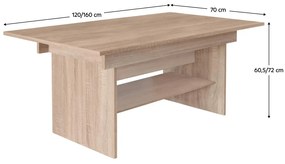 Rozkladací jedálenský stôl Likud (dub sonoma) (pre 4-6 osôb). Vlastná spoľahlivá doprava až k Vám domov. 1116384