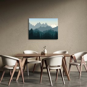 Obraz - Hory pohľadom grafika (70x50 cm)