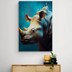 Obraz modro-zlatý nosorožec - 80x120