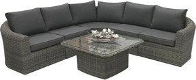 DEOKORK Ratanová modulová zostava BORNEO LUXURY pre 5 osôb (sivá)