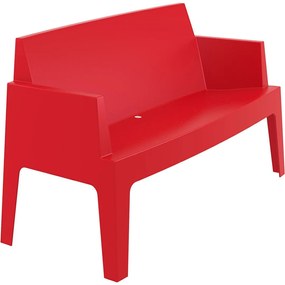 BOX SOFA záhradná lavica s podrúčkami red