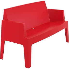 BOX SOFA záhradná lavica s podrúčkami red