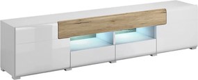 TV stolík Toledo 40 Biely Laminát - san remo/biely lesk - san remo