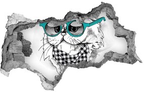 Diera 3D fototapeta nálepka Mačka s okuliarmi nd-b-121703839