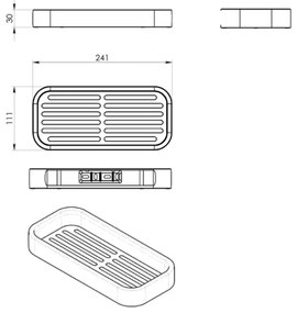 GEDY 321814 Smart polica do sprchy, 24,1 x 3 x 11,1 cm, čierna mat