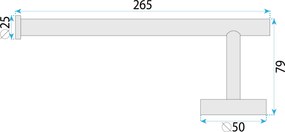 Rea Modern, kúpeľňový vešiak na uterák 26,5cm, 6610a, medená matná, REA-98013