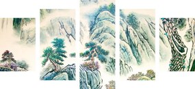 5-dielny obraz čínska krajinomaľba - 200x100