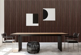 Drevený akustický panel, 2400 x 600 mm, B2BP007, balenie 5 ks, orech