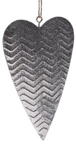 Závesné srdce Teramo strieborná, 20 x 10 cm