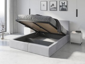 Čalúnená posteľ (výklopná) HILTON 140x200cm SIVÁ