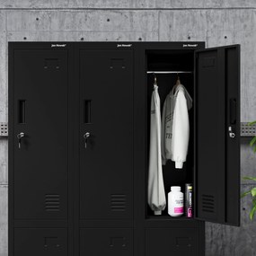 Šatníková skriňa pre zamestnancov čierna BARTEK 1 Plus 292 x 1720 x 450 mm