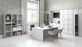 Kancelársky písací stôl FRAME, 140x80 cm, biela