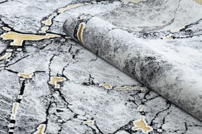 Koberec GLOSS 528A 58 mramor - slonia kosť, čierny