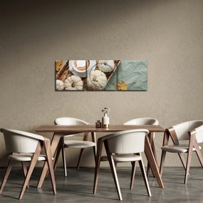 Obraz - Jesenný večierok (s hodinami) (90x30 cm)