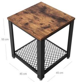 Odkladací stolík ELDUR hnedá/čierna