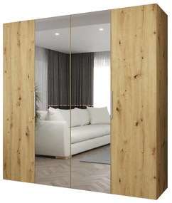 Šatníková skriňa 200 cm Mirabella 2 (dub artisan + kašmír). Akcia -19%. Vlastná spoľahlivá doprava až k Vám domov. 1126414