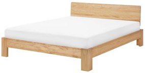 Drevená posteľ s lamelovým roštom 160x200 cm ROYAN Beliani