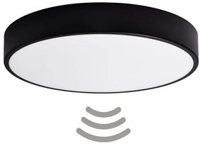 TEMAR Prisadené stropné osvetlenie CLEO s čidlom, 5xE27, 24W, 60cm, okrúhle, čierne