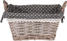 Prútený košík s ušami Willow, šedý%