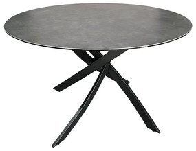 Okrúhly jedálenský keramický stôl Halia 120 cm antracitový