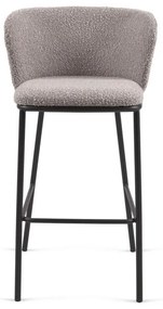 Barová stolička arun 75 cm bouclé sivá MUZZA