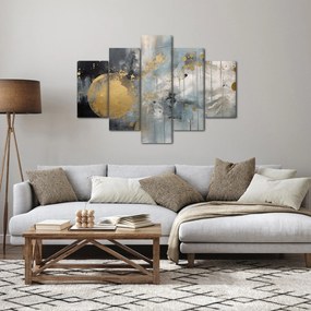 Obraz - Abstrakcia so zlatou guľou (150x105 cm)