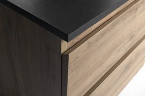 Aqualine Aqualine, ALTAIR skrinka s doskou 78,5 cm, dub emporio/antracit bridlica, AI380-02