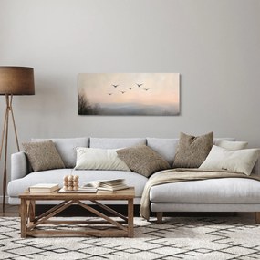 Obraz - Hejno vtákov (120x50 cm)