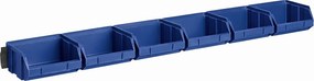 Oceľové lišty s plastovými boxmi, 6x box 100 x 95 x 50 mm