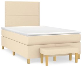 Boxspring posteľ s matracom krémová 120x190 cm látka 3270402