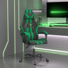 Herná stolička čierna a zelená umelá koža 3143821