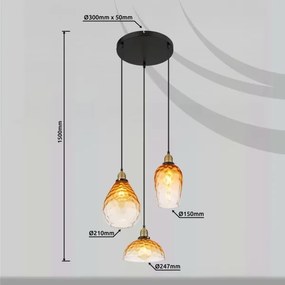 Globo 15786-3H1 - Luster na lanku SALVY 3xE27/60W/230V pr. 46 cm oranžová
