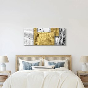 Obraz - Zlaté štvorce N⁰1 (120x50 cm)