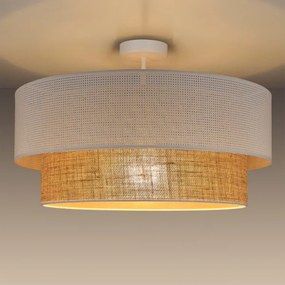 Prisadený luster BORHO 1xE27/60W/230V biela/juta