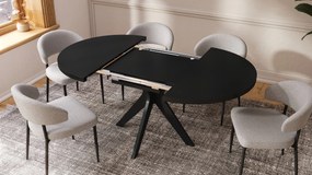 RENZO Čierny - OKRÚHLY STÔL Ø110 ROZKLADACÍ DO 180 cm | DO KUCHYNE JEDÁLNE OBÝVAČKY RETRO