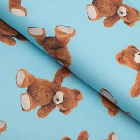 Biante Detská bavlnená obliečka na vankúš s lemom Sandra SA-724 Plyšové medvedíky na modrom 30 x 50 cm