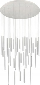 Biela obrovská reprezentatívna lampa Ilios 36 nad hotelovou recepciou, chodba