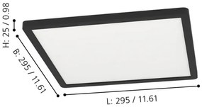 Eglo 900093 - LED RGBW Stmievateľné stropné svietidlo ROVITO-Z LED/14,6W/230V čierna